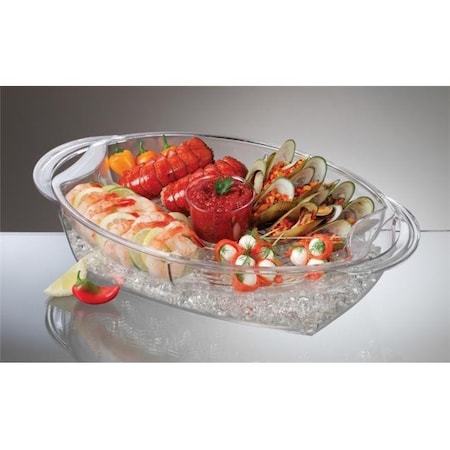 Buffet On Ice 4 Compartment Vented Food Tray -